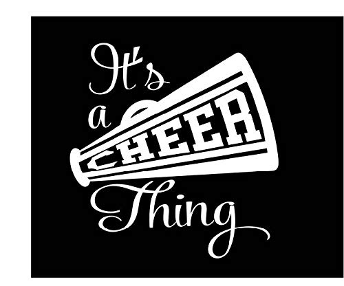 It’s A Cheer Thing Vinyl Decal | White | Made in USA by Foxtail Decals | for Car Windows, Tablets, Laptops, Water Bottles, etc. | 4.35 x 4.5 inch