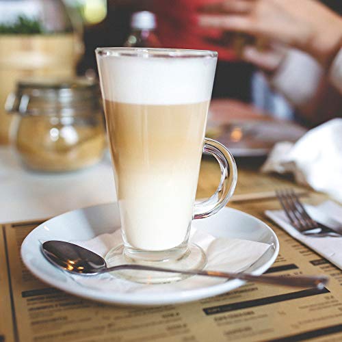 KADAX Latte Macchiato Juego de 6 vasos de café de 260 ml con asa, vasos de té de cristal, vasos para café, té, capuchino… - Imagen 3