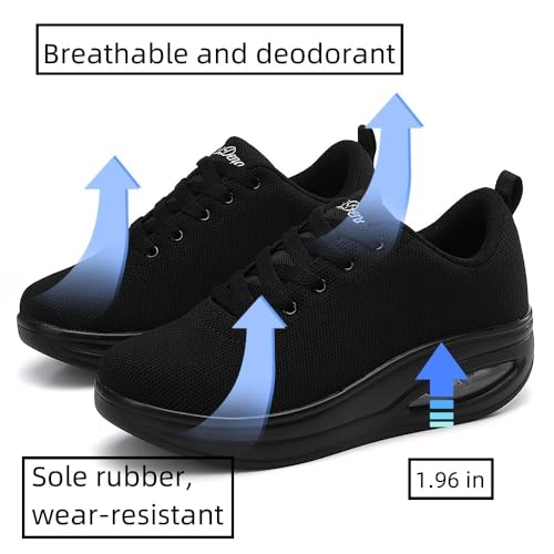 Image of Walking Shoes for Women Air Cushion Nurse Slip Resistant Work Running Sneakers Food Service Platform Comfortable All Day Weight Light