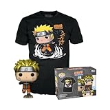 Funko Pop! & tee: Naruto Run - Naruto Run Run - Metálico - Medium - Camiseta, Franela - Ropa con Figura de Vinilo Coleccionable - Idea de Regalo - Juguetes y Camiseta de Manga Corta para Adultos