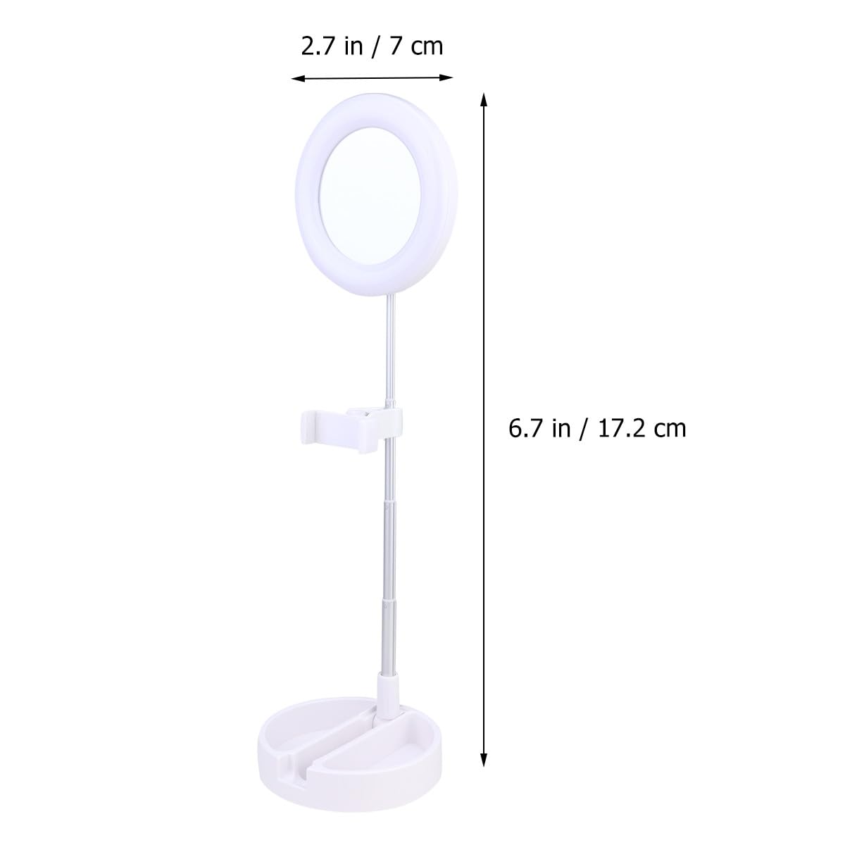 DOITOOL Lampada da Tavolo LED Anello Selfie Regolabile con Supporto Telefono Multifunzione per Trucco e Video Luce Bianco Naturale per Streaming e Fotografia