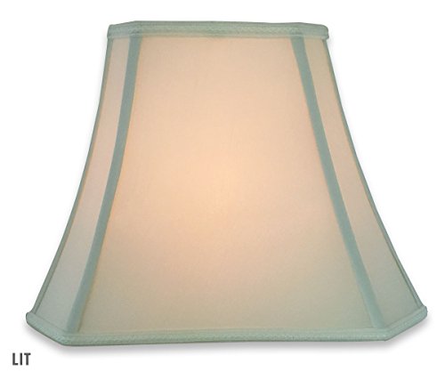 Image of Royal Designs Rectangle Bell w Cut Corners Designer Lamp Shade, White, (6.25 x 8) x (11 x 16)12