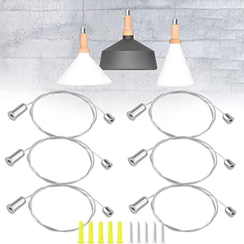 8x Aufhängedraht Set - 1.5mm X 1.5m Stahlseil | Für LED Panelleuchten, Bilder, Bis 7kg