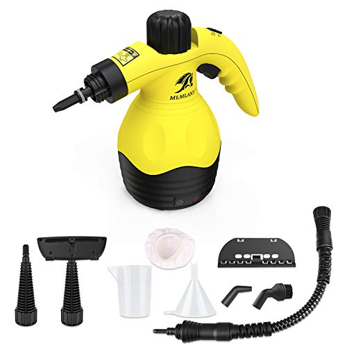 MLMLANT Limpiador Vapor Mano, Limpiador de Vapor Portátil de Usos Múltiples con 9 Accesorios para Quitar Manchas, Limpieza a Vapor Natural, Libre de químicos para el hogar, automóvil, Patio