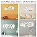 DIBALIYI 32 Pcs Acrylic Mirror Wall Stickers, Removable Wall Decal Mirror Set, Bathroom Wall Sticker Art, Circle Ceiling Mirrors for Bedroom, Home, Living Room, Sofa TV Background Decor (Small)