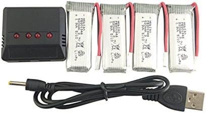 sea jump 4 unids 3.7 V 520 mAh batería de litio con 4 en 1 cargador para Hubsan X4 Plus H107P helicóptero control remoto aviones batería de litio