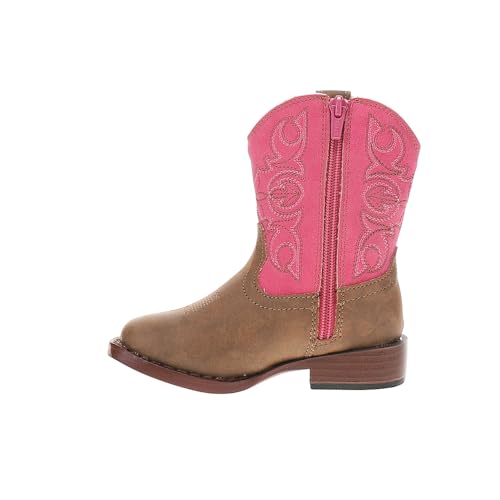 ROPER Toddler Girls Ainsley Square Toe Casual Boots Mid Calf - Brown, Pink3