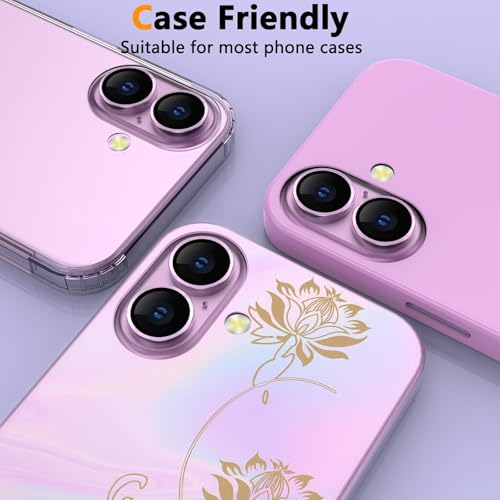 Image of CLITZ Camera Lens Protector for iPhone 16 Plus /iPhone 16, Tempered Glass Camera Lens Protector Aluminum Alloy Lens Ring Camera Cover Fit for iPhone 16 /16 Plus (Pink)