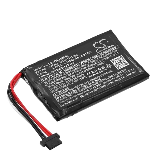 TECHTEK Batería 1100mAh Compatible con [Tomtom] 4FL50, 4FL60, Go 5000, GO 5100, GO 5200, Go 6000, 6100, 6200, Pro 5250, Pro Truck 5250 sustituye AHA11111008, VF6P, VFAD FBA