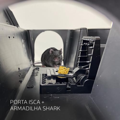Ratoeira Mecânica Shark Control Up Controle de Ratos Ratazanas Camundongos