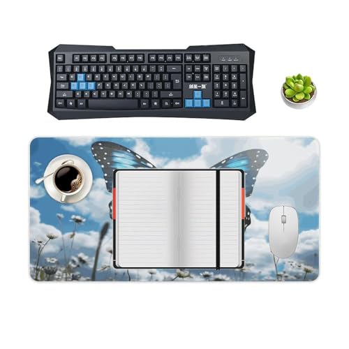 Pad Mouse Grande con Mariposas y Nubes Blanco miniatura 4