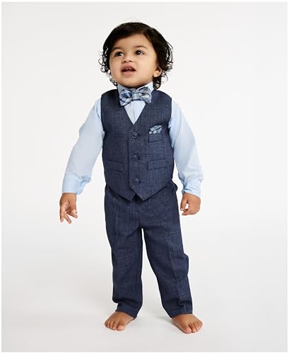 Image of Nautica Baby Boys 4-piece Suit Set with Dress Shirt, Vest, Pants, and Tie