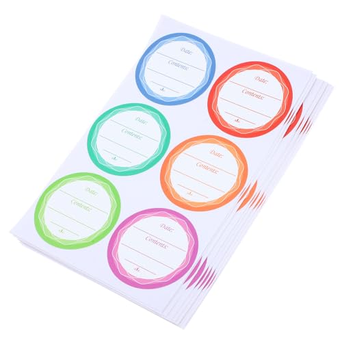 CONGARTENO 10sheets Canning Labels for Jars Writable Self-adhesive Stickers for Containers Removable Oil Labels and User-friendly Design for Easy Identification