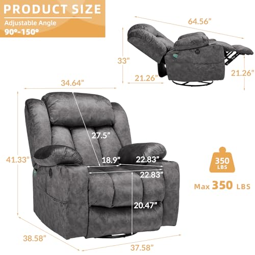 Sillón Plegable Tela Peluche Gris miniatura 2