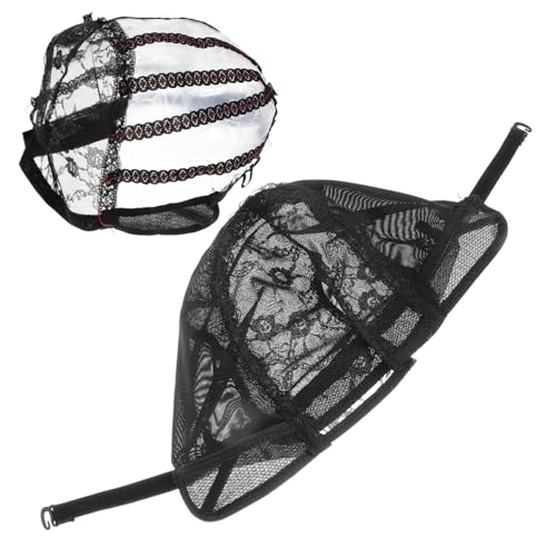 FOMIYES Lace Wig Cap 2pcs Stretchable Hair Mesh Net Hat Hair Cap for Wig Making Comfortable and Flexible h