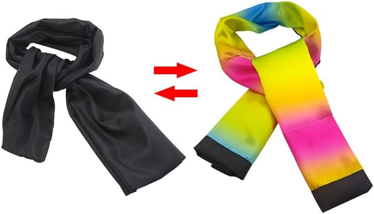 Miniatura 2 de Cambiar de color Bufanda Trucos de magia Negro a arco iris Seda Escenario mágico Calle Primer plano Ilusiones Trucos Accesorios de rayas mágicas Seda