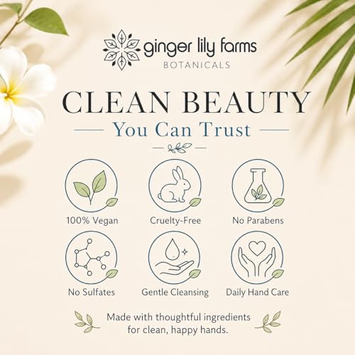 Image of Ginger Lily Farms Botanicals Conditioning Liquid Hand Soap, Island Tranquility, 100% Vegan & Cruelty-Free, Green Tea Lemongrass Scent, 16.9 Fl Oz