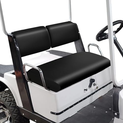 Image of Golf Cart Front Seat Covers Staple On Replacement for Yamaha G11 G14 G16 G19 G20 G21 G22 Golf Cart Seat Black Micro Fiber Leather Seat Cover