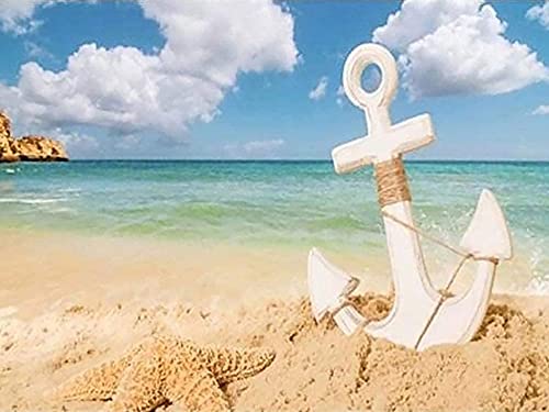 Yeerum DIY 5D Diamond Painting Étoile de mer de Plage Complet Accessoires, Ancre Broderie Peinture Diamant Painting Kit Complet Point De Croix Cristal Strass Artisanat DécorationMaison 40x50cm MO10 Cover