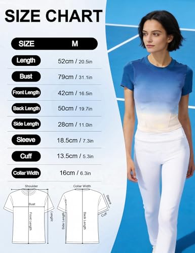 Image of Venzina Women's Gradient Workout T-Shirt with Thumbholes | Quick Dry Full Sleeve Yoga Top I Slim Fit Knit Gym Shirt for Running, Yoga & Casual Commute