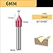 HUHAO 1PCS Router Bits V Groove 60 Degree 10mm Cutting Diameter and 6mm Shank Coated Engraving Cutter for Wood Carbide CNC Engraving V Router Bit for Signmaking, Lettering, Woodworking Door Carving