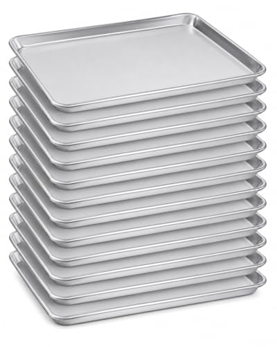 New Star Foodservice Commercial-Grade 18-Gauge Aluminum Sheet Pan/Bun Pan, Two Thirds Size, 15 L x 21 W x 1 H, Pack of 12 image 4