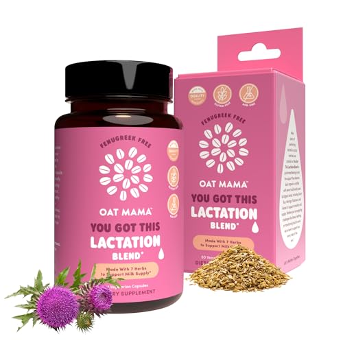 Image of OAT MAMA Organic Lactation Supplement - 'You Got This' Fenugreek-Free Herbal Supplement with Milk Thistle, Shatavari & Moringa - Postpartum Lactation Support for Breastfeeding Moms