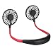 CAVEEN Portable Fan,Neck Fans Hand Free Mini Fan USB Battery Rechargeable Personal Neck Hanging Fans Small Wearable Sports Fan,3 Speeds Adjustable for Outdoor Camping Office Home Kitchen Travel Black
