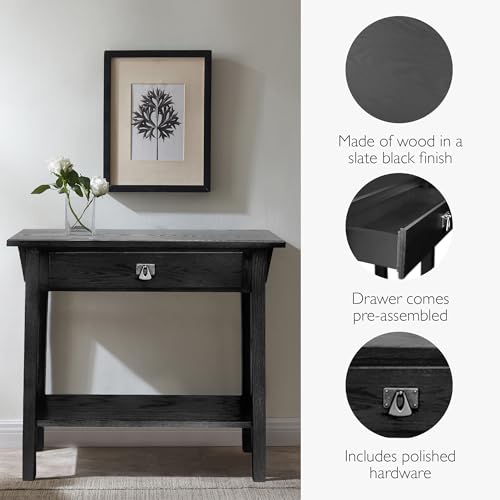 Image of Leick Home Mission Console Table, 30 inch, Slate Black