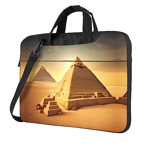 Sac à bandoulière pyramide égyptienne rouge noir pour ordinateur portable de luxe
