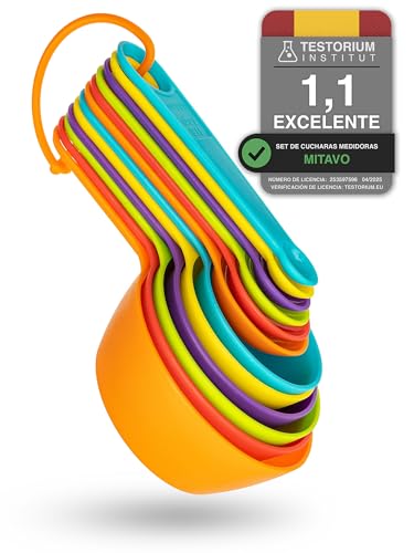 Mitavo Tazas Medidoras Juego de 12 piezas para la Cocina, Cucharas Medidoras para Cocinar y Hornear, de Plástico