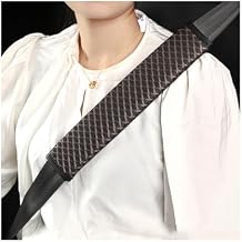 Car Seat Belt Cover, 2PCS Soft Comfortable Vehicle Seat Belt Strap Shoulder Cushion Mat, Breathable Automotive Neck Protection Harness Pad, Universal for Trucks Sedans SUVs Coffee