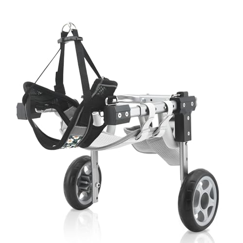 Sedia a rotelle per cani di piccola taglia, regolabile, fino a 7,5 kg