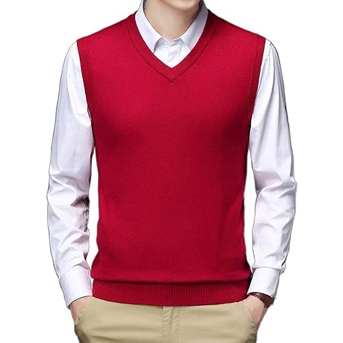 Gilet pull gilet tricoté tout-match décontracté en cachemire pour homme, la mode d'hiver