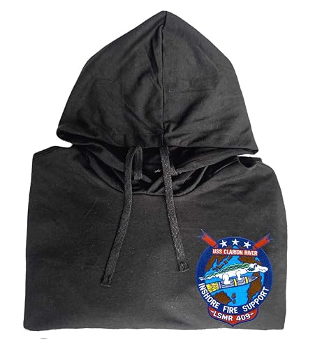 Lsmr 409 uss clarion river embroidered shirt Black