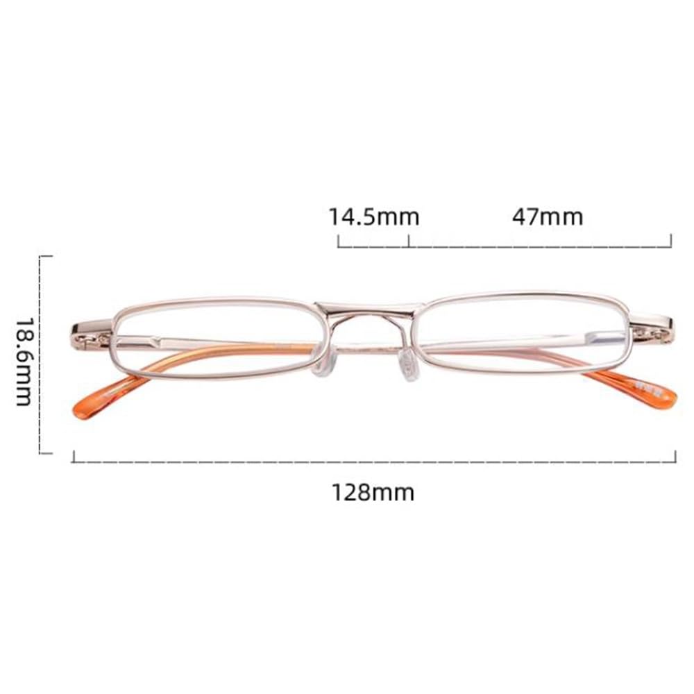 Mini Gafas de Lectura 2.5 Ultraligero Metal Gafas de Lectura Mujeres Moda Lector con Funda de Gafas Ligeras portátiles Gafas de TV Anti Resplandor(+1.0)
