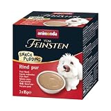 animonda vom Feinsten Nourriture pour Chien Humide, Snack Pudding pour Chien Adulte, Aliment complémentaire, friandises pour Chien, bœuf Pur, 3 x 85 cm