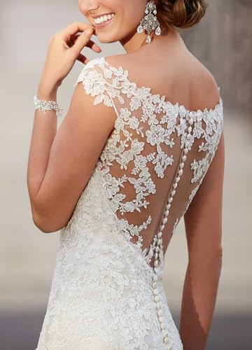 Miao Duo Women's Beach Wedding Dresses for Bride 2025 Long Lace Wedding Bridal Gowns YZTSWD0573