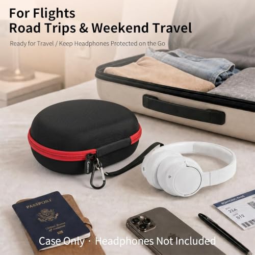 Comecase Headphone Case for JBL Tune 720BT 770NC, Black+Red Zipper by Comecase - Used condition - Image 8