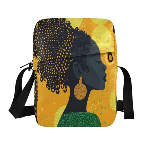 mens messenger bag mens shoulder bags crossbody small crossbody purse Adjustable Strap for Casual Casual- African Beuaty Dots