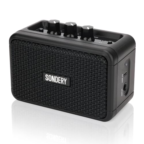 Sondery 5W Mini Amp for Electric Guitar Rechargeable with OD Clean Effects