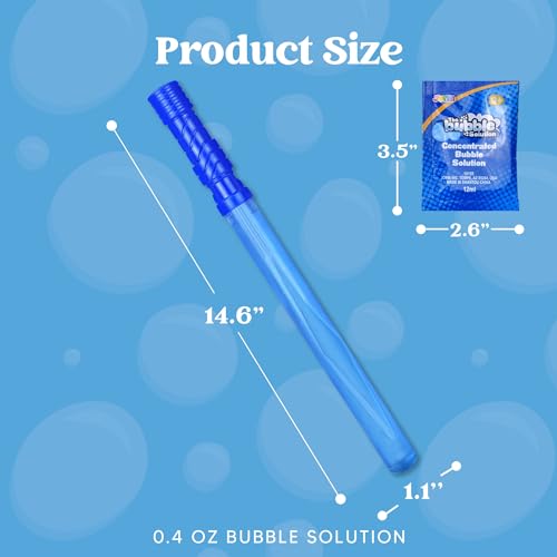 JOYIN 14.6'/37cm Seifenblasen Stäbe für Kinder, 6 PCS 4oz/118ml Seifenblasenstab mit Seifenblasen Nachfülllösung für Sommer-Spielzeug-Party Gunst, Hochzeit, Outdoor-Aktivität, Geburtstag Geschenk
