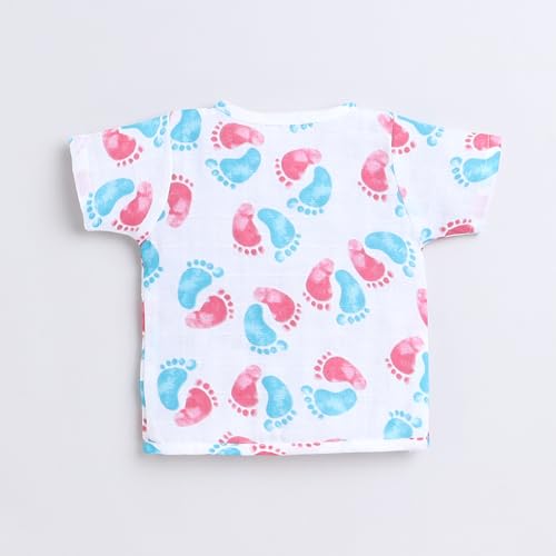 Image of Polka Tots Baby Boys & Girls Cotton Muslin Jabla Vest - Half Sleeve, Front Open, Soft & Breathable Daily Wear, Pack of 3 (Newborn)