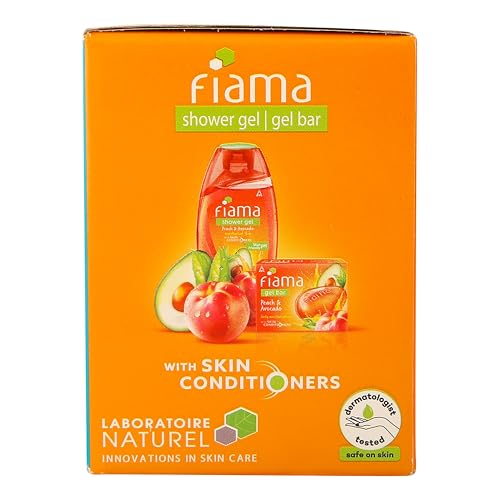 Image of Fiama Gel Bar Peach and Avocado 125 g x5 625 gm Bottle