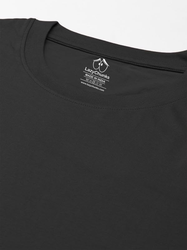 Image of LAZYCHUNKS Men's Casual Solid Round Neck,Oversized Longline Drop Shoulder Style T-Shirt