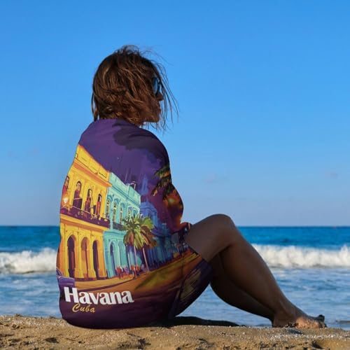 Serviette de plage compacte contre l'humidité Old Havana Cuba - 5