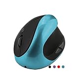 Souris sans Fil, 2.4G Souris USB Ergonomique Verticale avec récepteur Nano, Rechargeable, réglable DPI 800/1200/1600/2400 pour Ordinateur Portable, Mac, Macbook Pro, PC, Ordinateur, Chromebook (Bleu)