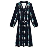 FOSKERV Women Men Fashion Long Sleeve Robes, Multi Functional Open Front Kimono Robe for Bedroom, Swimming Pool, Bathroom, Beach, Dark Bright Bowling, (L)