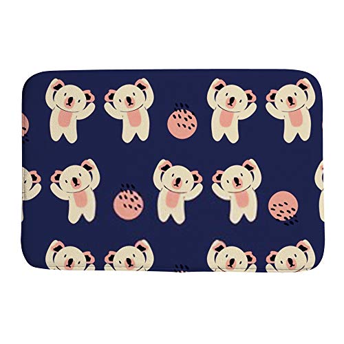 Tapis de bain rose koala antidérapant lavable en machine