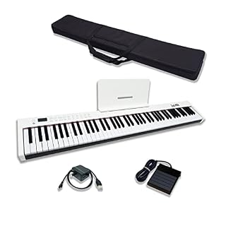 Piano à clavier à 88 touches Piano électrique portable Touches semi-lestées Prise en charge du piano numérique Connexion MIDI Bluetooth Comprend une pédale de maintien, un sac de transport Idéal for l - Les Beatles, Paul McCartney, John Lennon, RIngo Starr, George Harrison